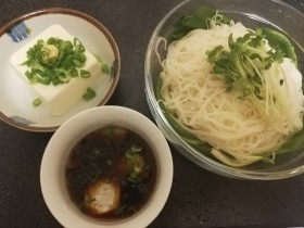 そうめんと冷奴